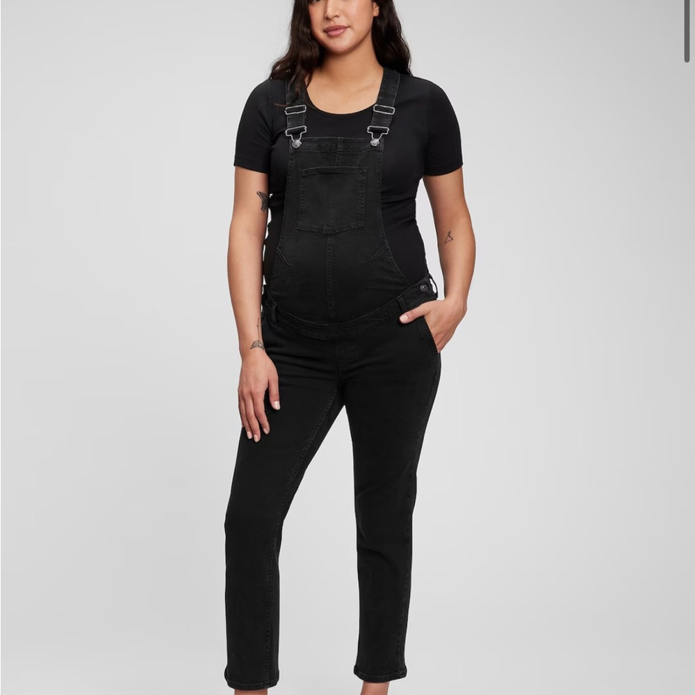 GAP Maternity Black Denim Overalls